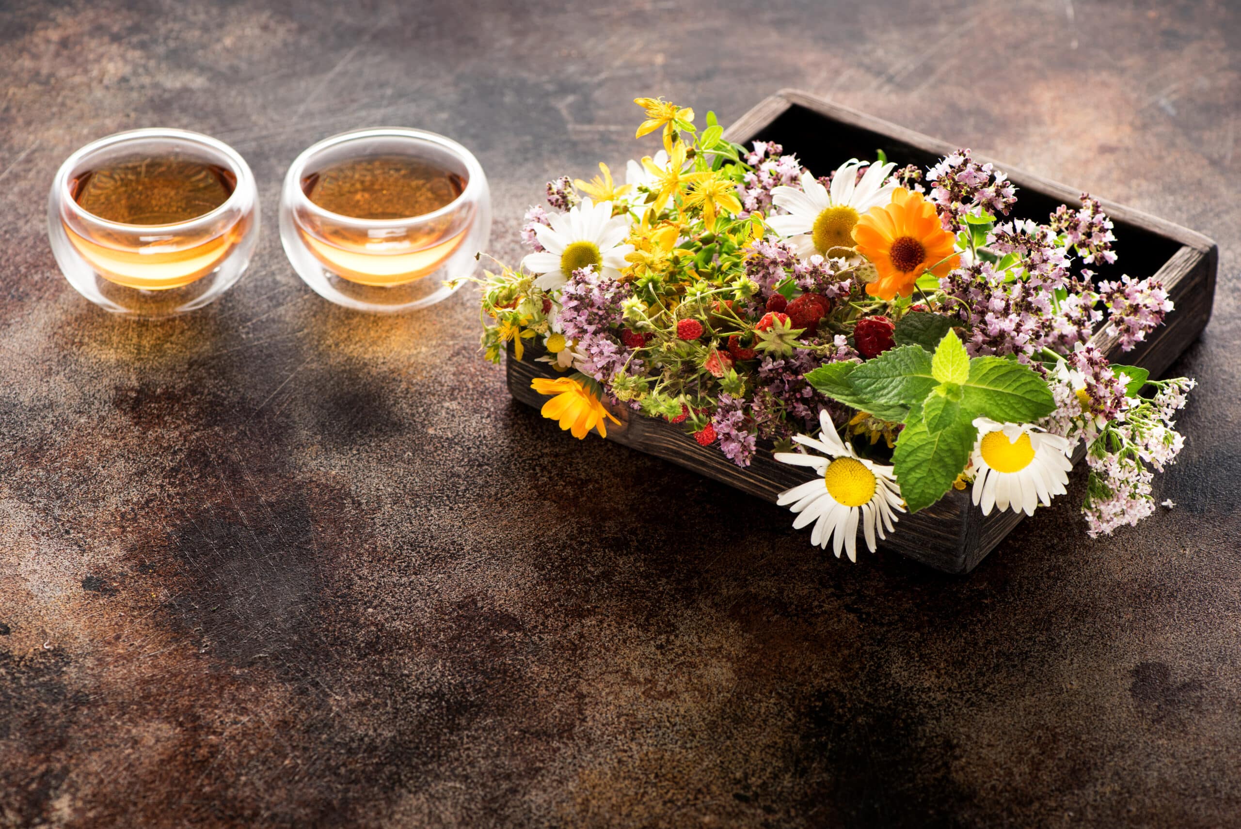 herbs and flowers for herbal healing tea in a wood 2022 02 23 21 34 01 utc scaled
